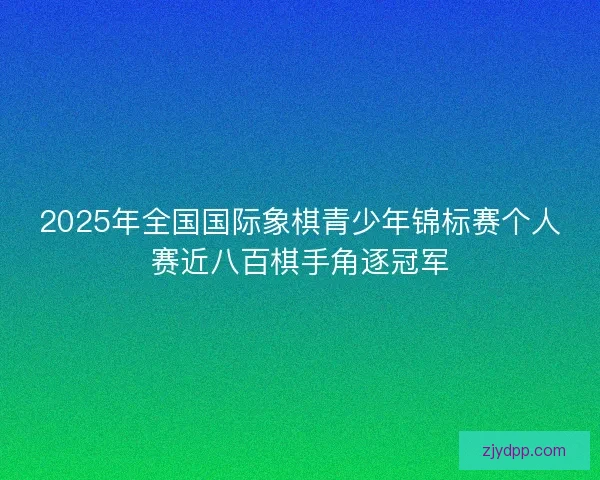 2025年全国国际象棋青少年锦标赛个人赛近八百棋手角逐冠军