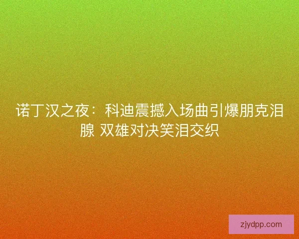 诺丁汉之夜：科迪震撼入场曲引爆朋克泪腺 双雄对决笑泪交织