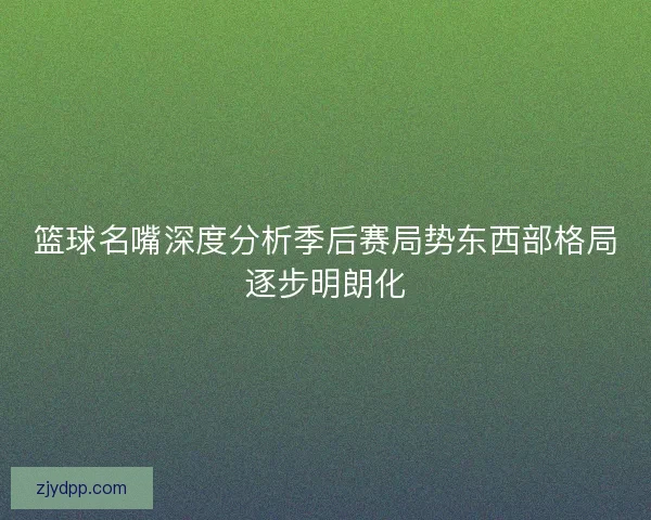 篮球名嘴深度分析季后赛局势东西部格局逐步明朗化