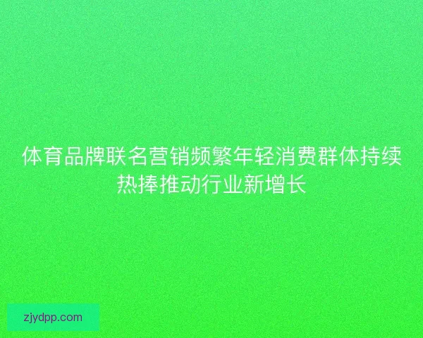 体育品牌联名营销频繁年轻消费群体持续热捧推动行业新增长